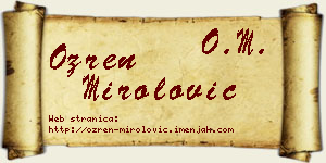 Ozren Mirolović vizit kartica